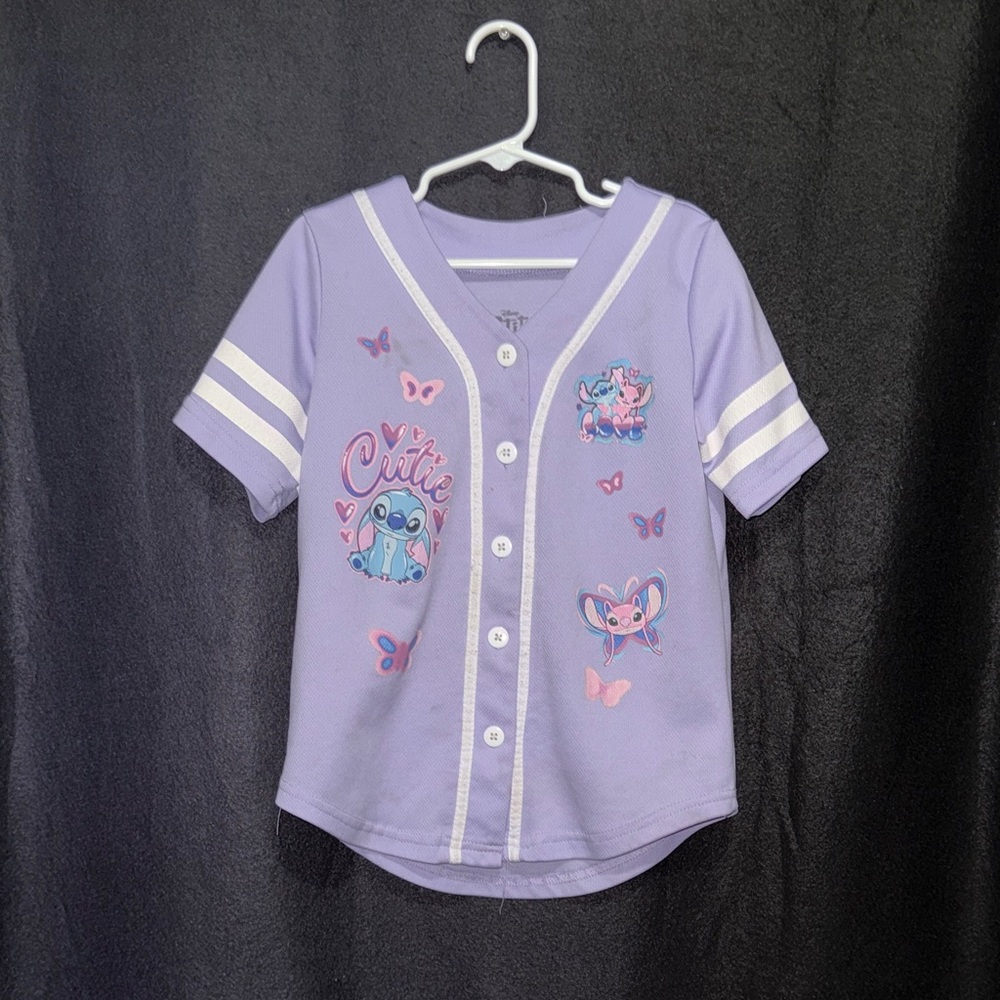 Girls' Lavender Character Baseball Tee - Brand Unknown